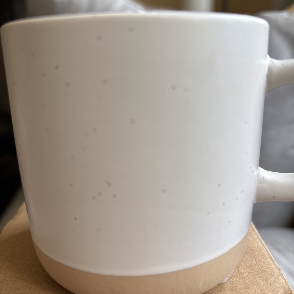 Ceramic Mug White Speckled 12 Oz Clay Bottom 3.5" x 3.5" New in box - Picture 3 of 6